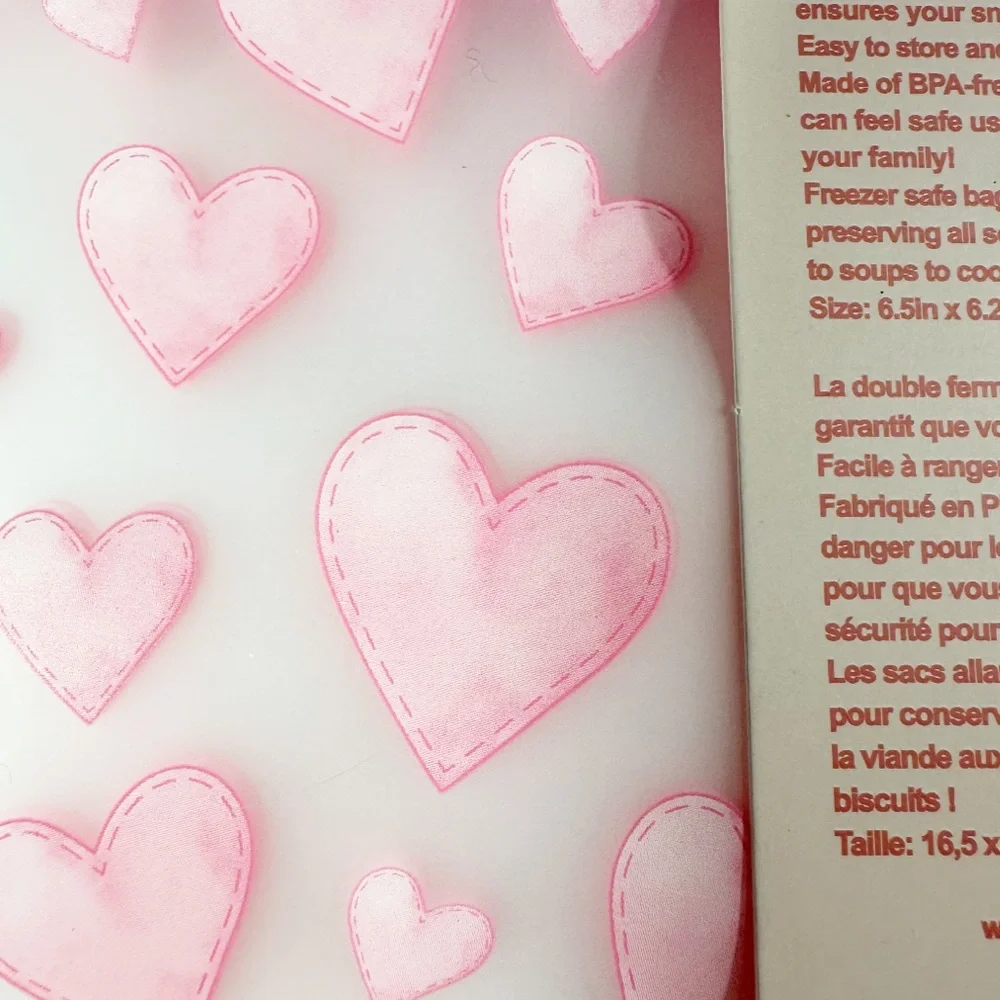 New CWC PINK HEART Reusable Storage Bags